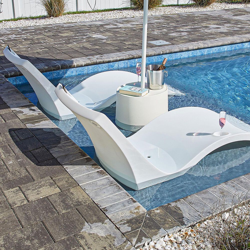 Floating Luxuries Kai Shelf Lounger in White &#40;Set of 2&#41;, , large