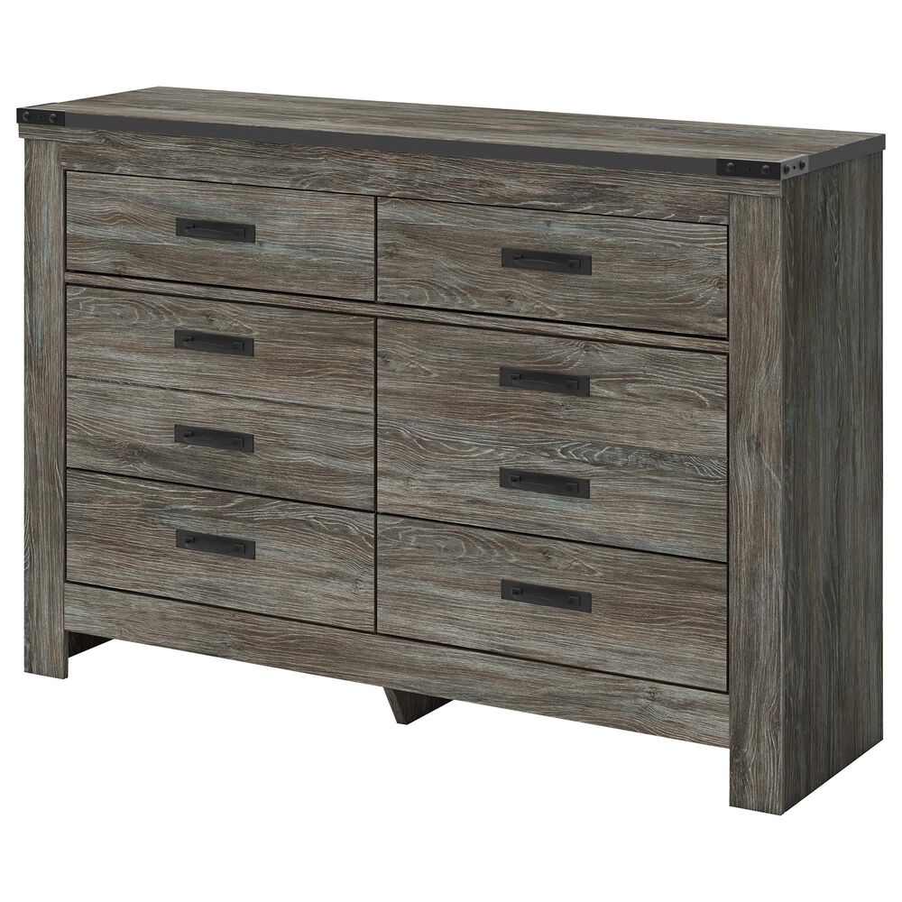 Ashley Frandern 6-Drawer Dresser in Rustic Warm Gray, , large