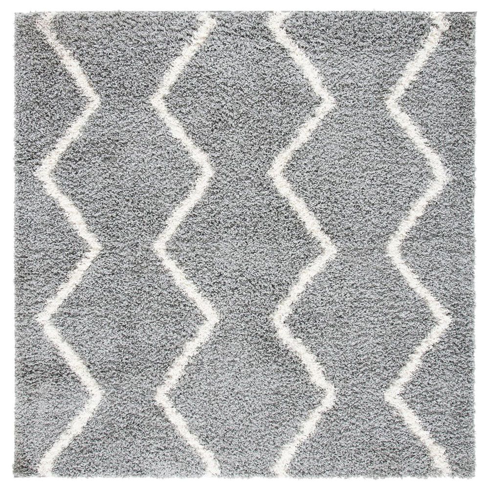 Safavieh Venus Shag Chevron 6"7" Square Grey and Ivory Area Rug, , large