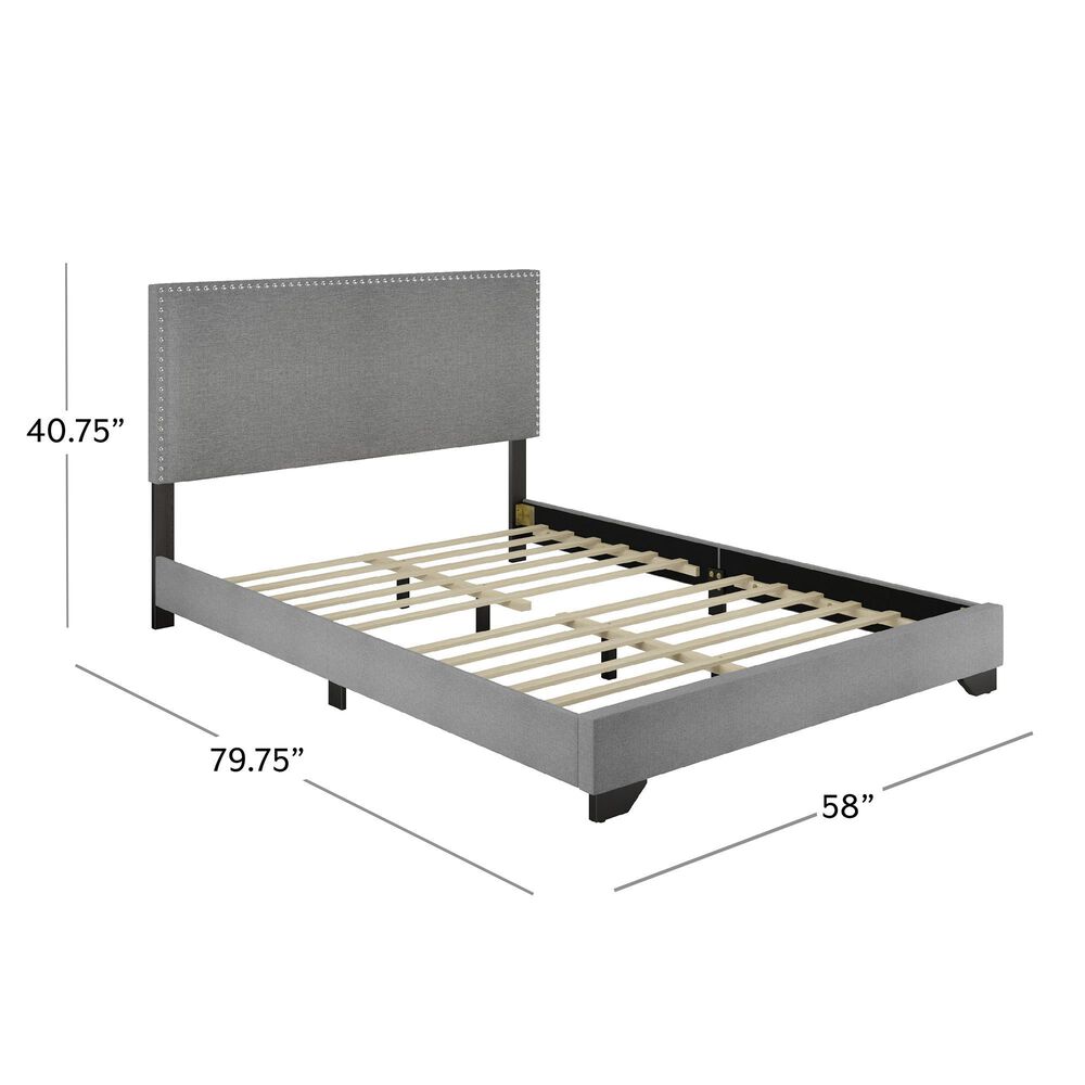 The Monday Company Full Upholstered Bed in Gray, , large