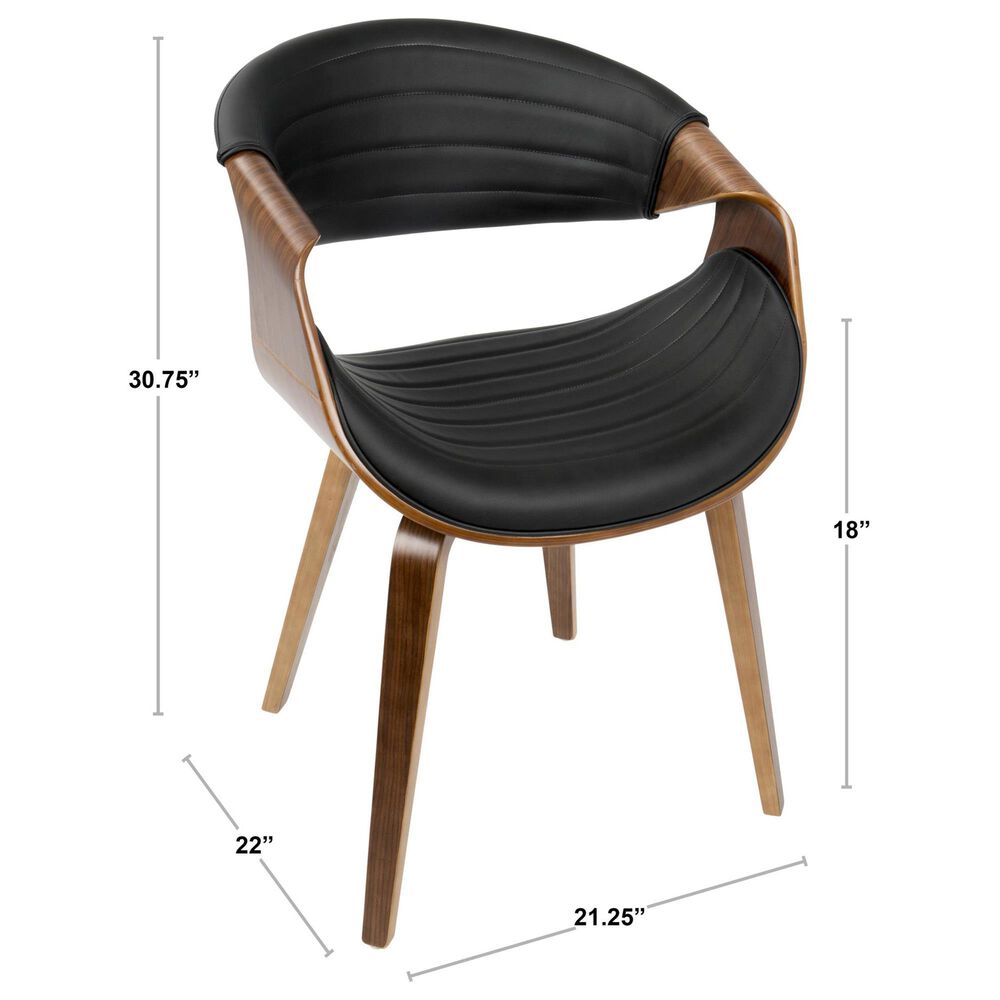 Lumisource Symphony Arm Chair with Pewter Grey Cushion in Walnut, , large