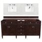 James Martin Vanities Brittany 72" Double Bathroom Vanity in Burnished Mahogany with 3 cm Eternal Jasmine Pearl Quartz Top and Rectangle Sinks, , large
