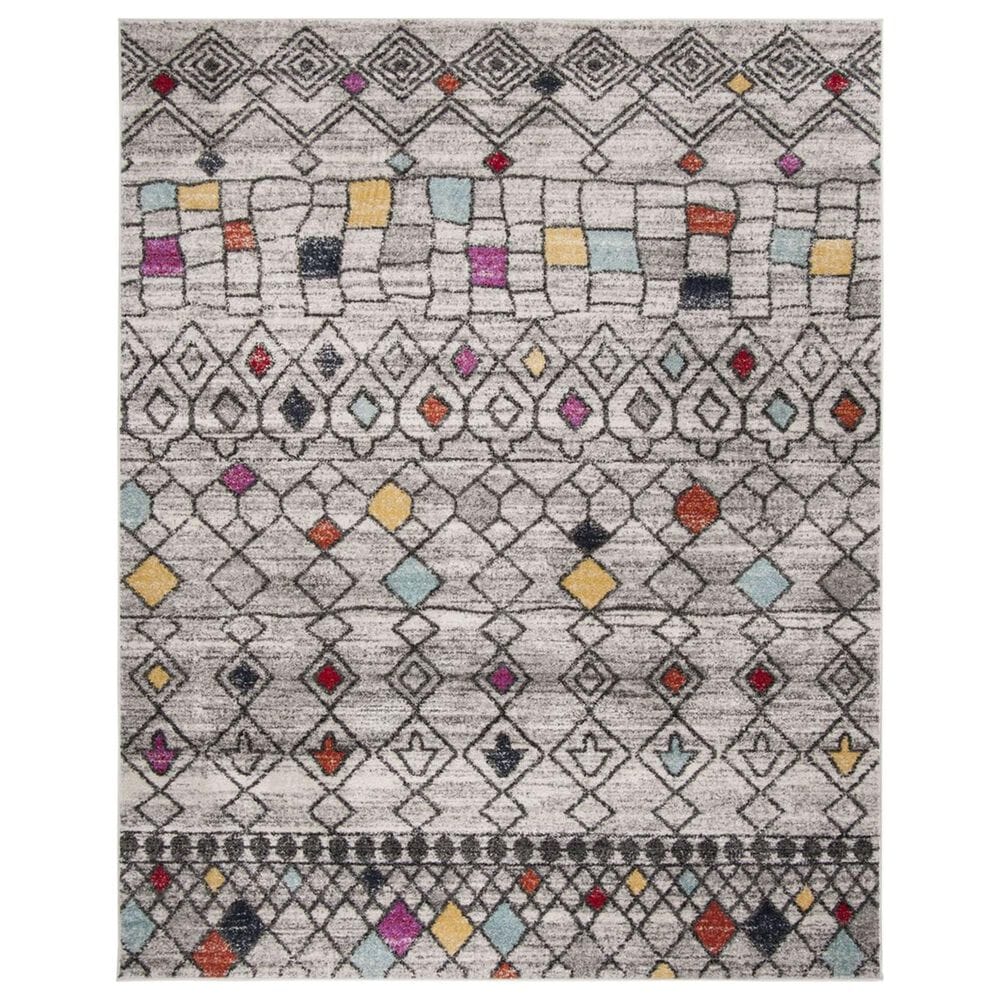 Safavieh Adirondack ADR204F 9" x 12" Light Grey and Fuchsia Area Rug, , large