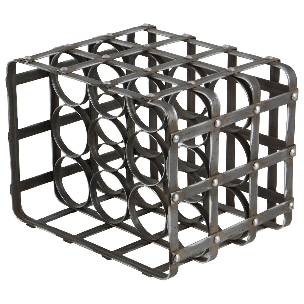 Maple and Jade Industrial Wine Rack in Charcoal Black, , large