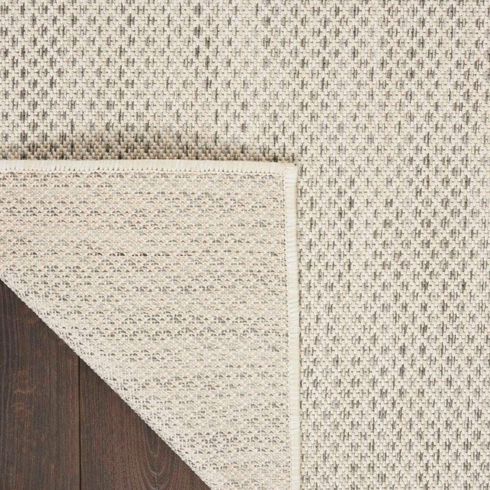 Nourison Courtyard Ivory and Silver 5&#39; Square Indoor/Outdoor Area Rug, , large