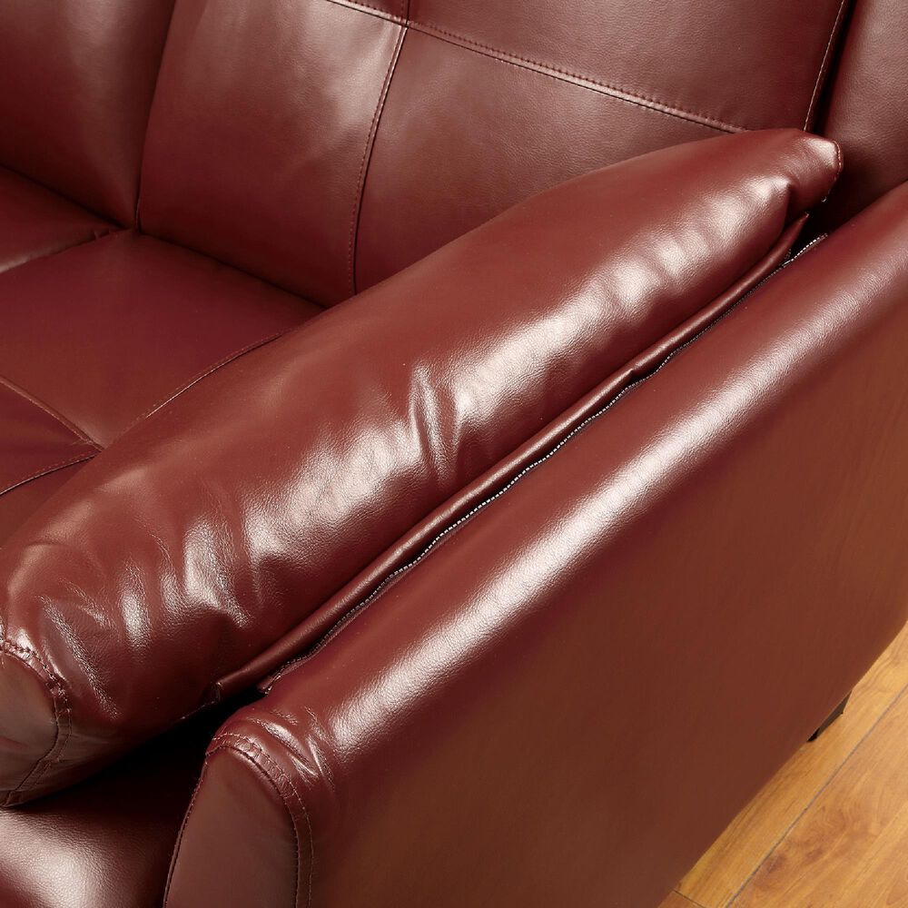 Furniture of America Crowder 2-Piece Stationary Right Facing Sectional in Mahogany Red, , large