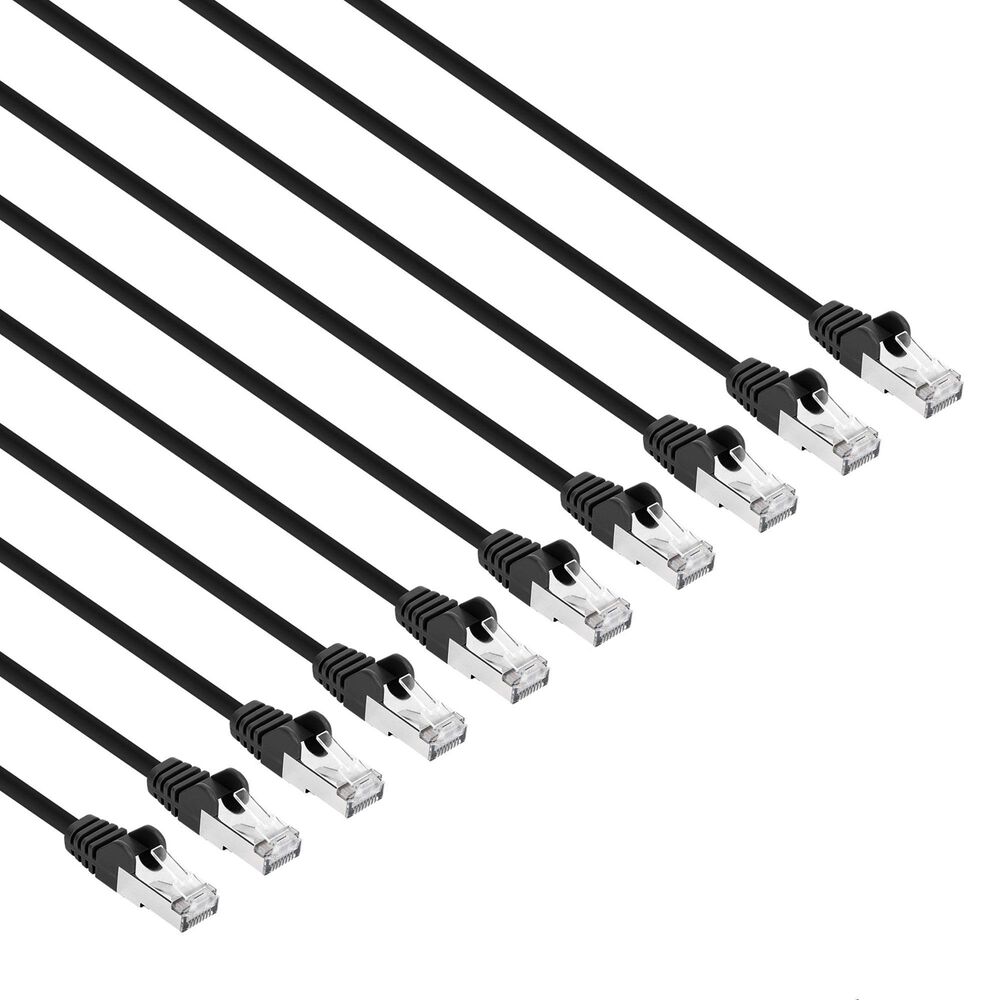 Manhattan Cat8.1 5" Stranded U/FTP Slim Network Patch Cable in Black (Set of 10), , large
