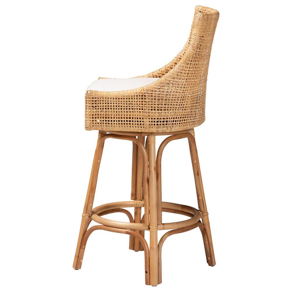 Baxton Studio Bella Swivel Bar Stool in Natural Brown, , large