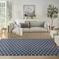Nourison Twist Reversible 6" x 9" Navy Indoor/Outdoor Area Rug, , large