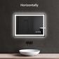 HOMLUX 24" x 32" LED Bathroom Makeup Mirror in Silver, , large