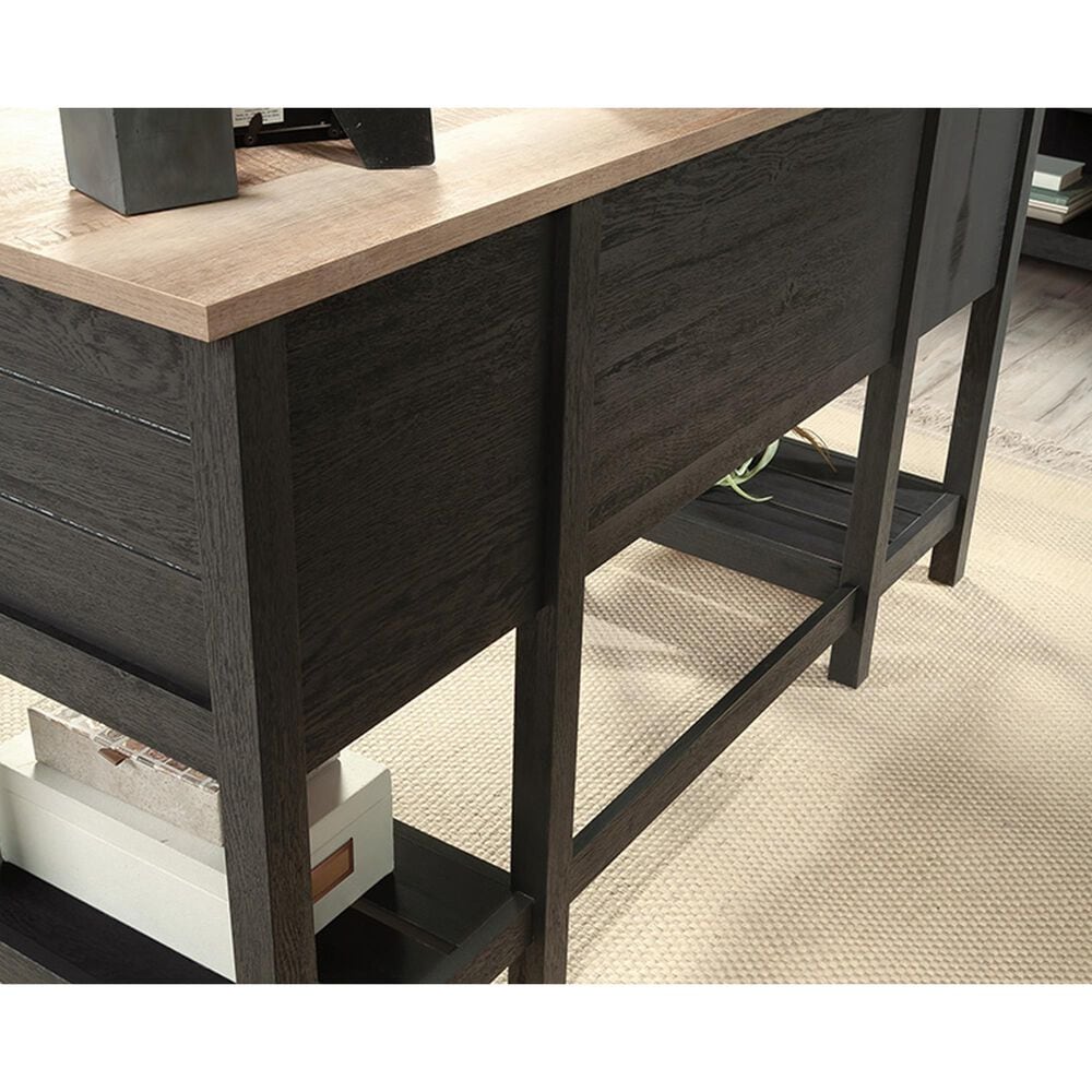 Sauder Cottage Road Double Pedestal Desk in Raven Oak and Lintel Oak, , large