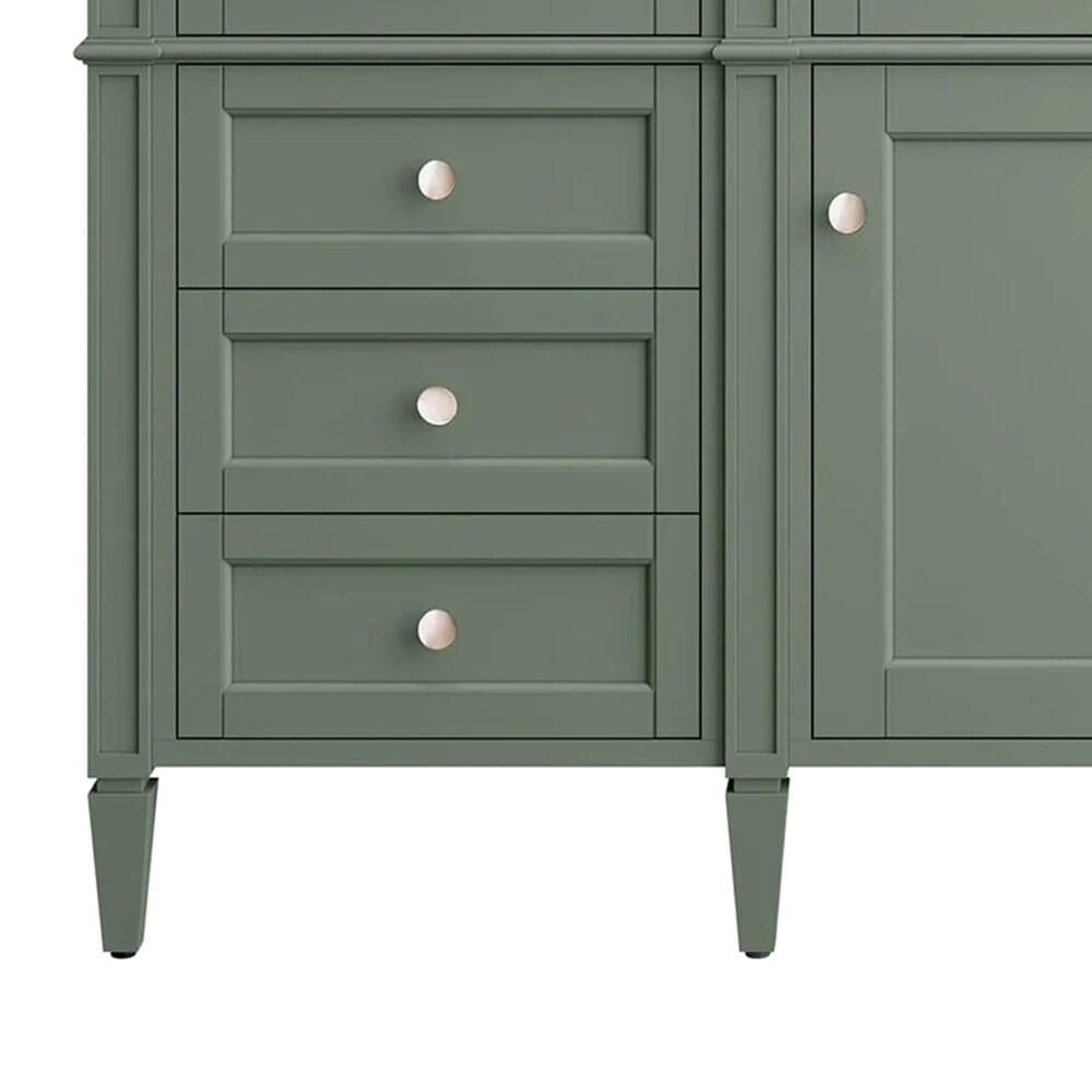 James Martin Vanities Brittany 60&quot; Single Bathroom Vanity in Smokey Celadon with 3 cm Arctic Fall Solid Surface Top and Rectangular Sink, , large