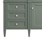 James Martin Vanities Brittany 60" Single Bathroom Vanity in Smokey Celadon with 3 cm Arctic Fall Solid Surface Top and Rectangular Sink, , large