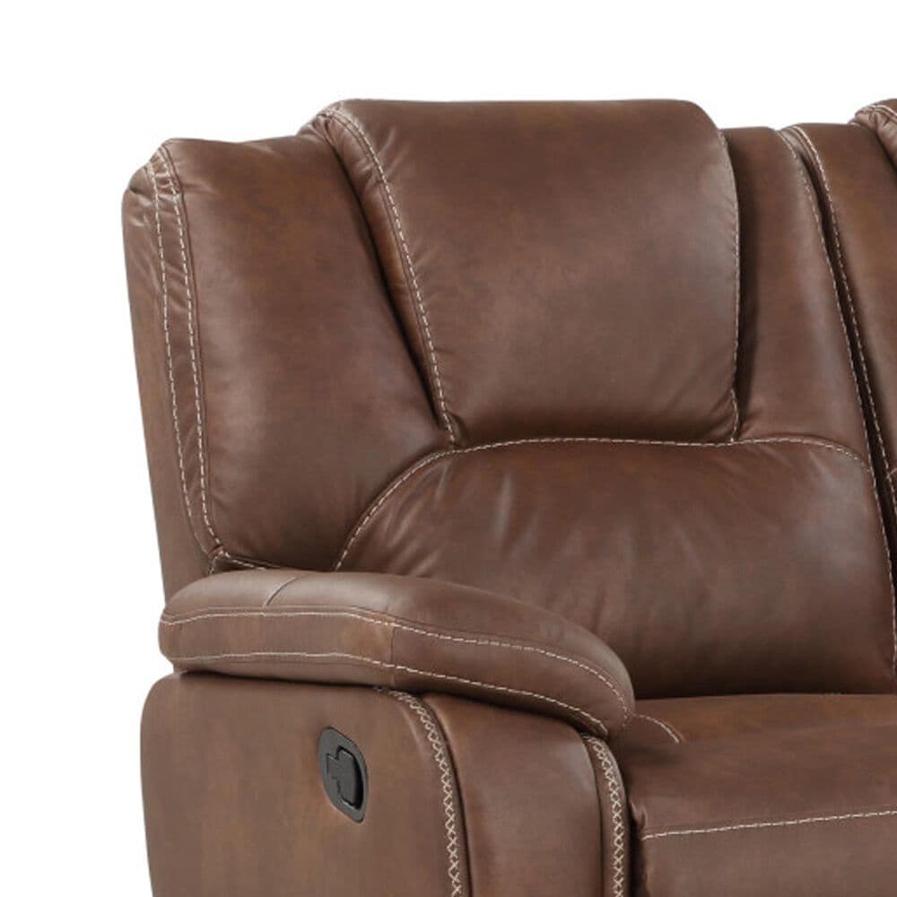Steve Silver Katrine Manual Reclining Sofa in Chestnut Brown, , large
