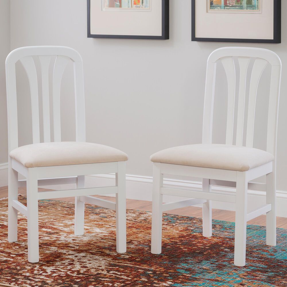 Linon Home Decor Pamela Side Chair in Bright White (Set of 2), , large