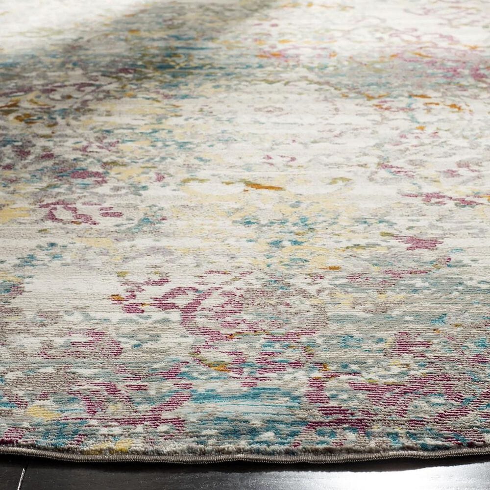 Safavieh Aria  Damask 6&#39;6&quot; Round Cream and Multicolor Area Rug, , large