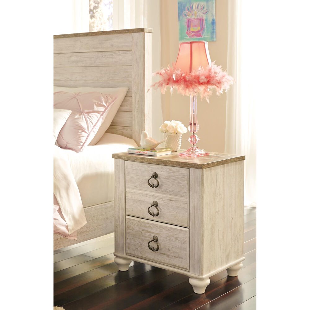 Signature Design by Ashley Willowton 4 Piece Full Storage Bed Set in Whitewash, , large