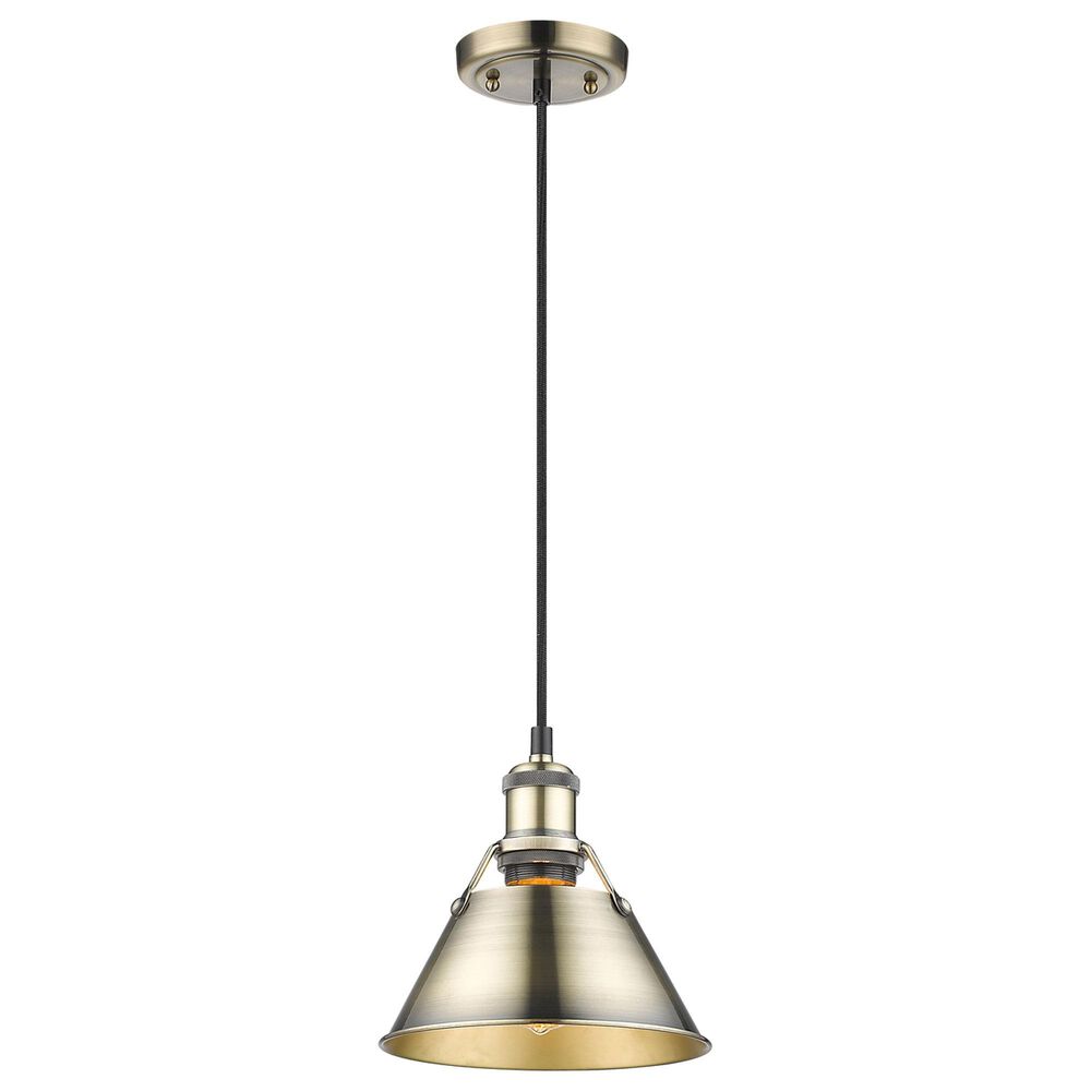 Golden Lighting Orwell 1-Light Small Pendant in Aged Brass, , large