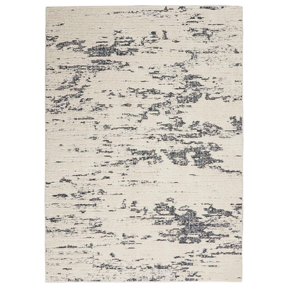 Nourison Zermatt ZER03 4" x 6" Ivory and Blue Area Rug, , large