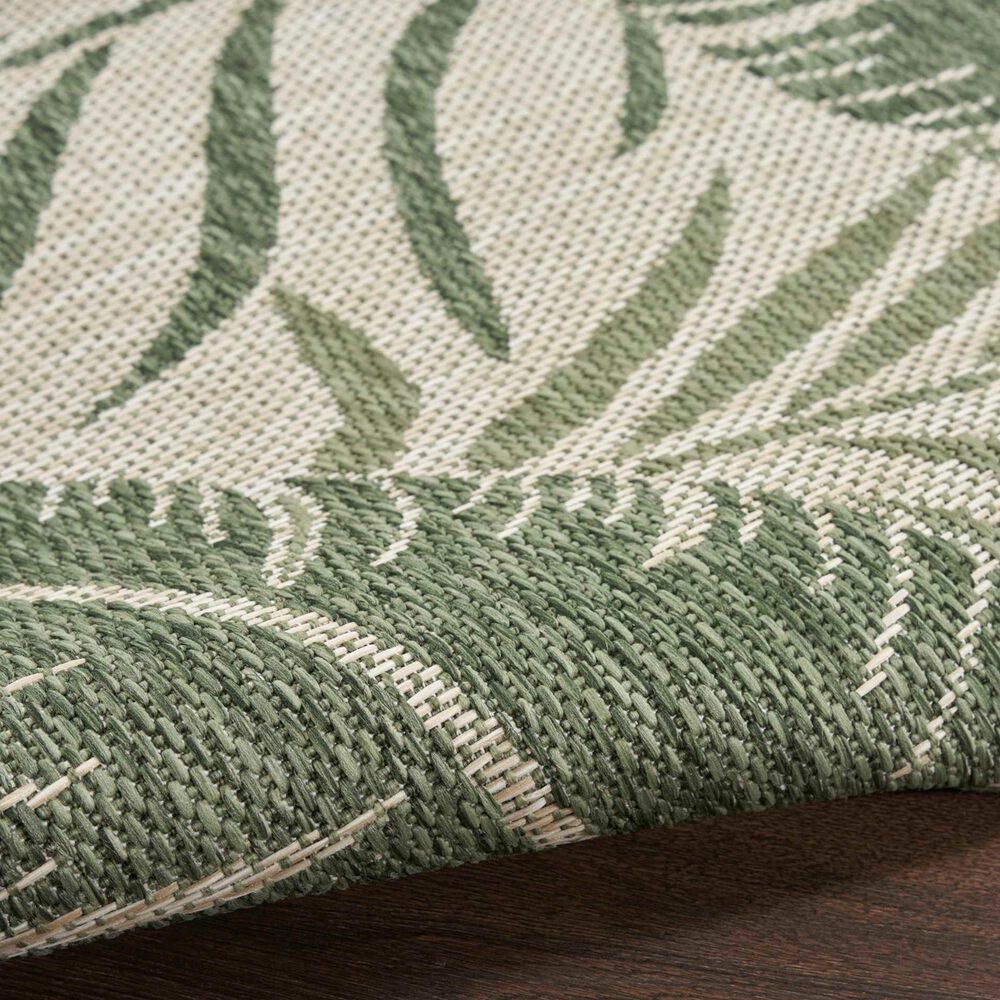 Nourison Garden Oasis GOA02 Ivory and Green 9&#39; x 12&#39; Indoor/Outdoor Area Rug, , large