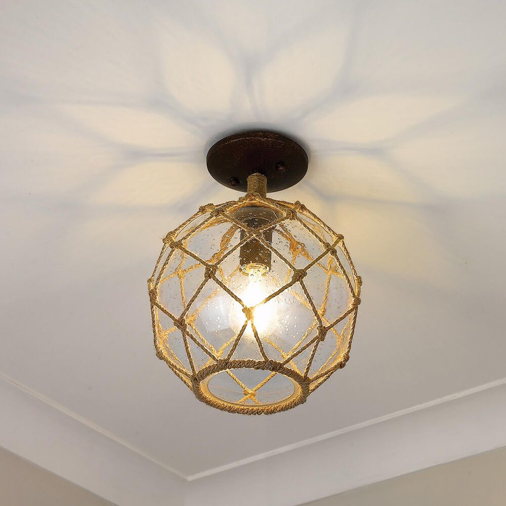 Golden Lighting Haddoc Semi-Flush in Burnished Chestnut, , large