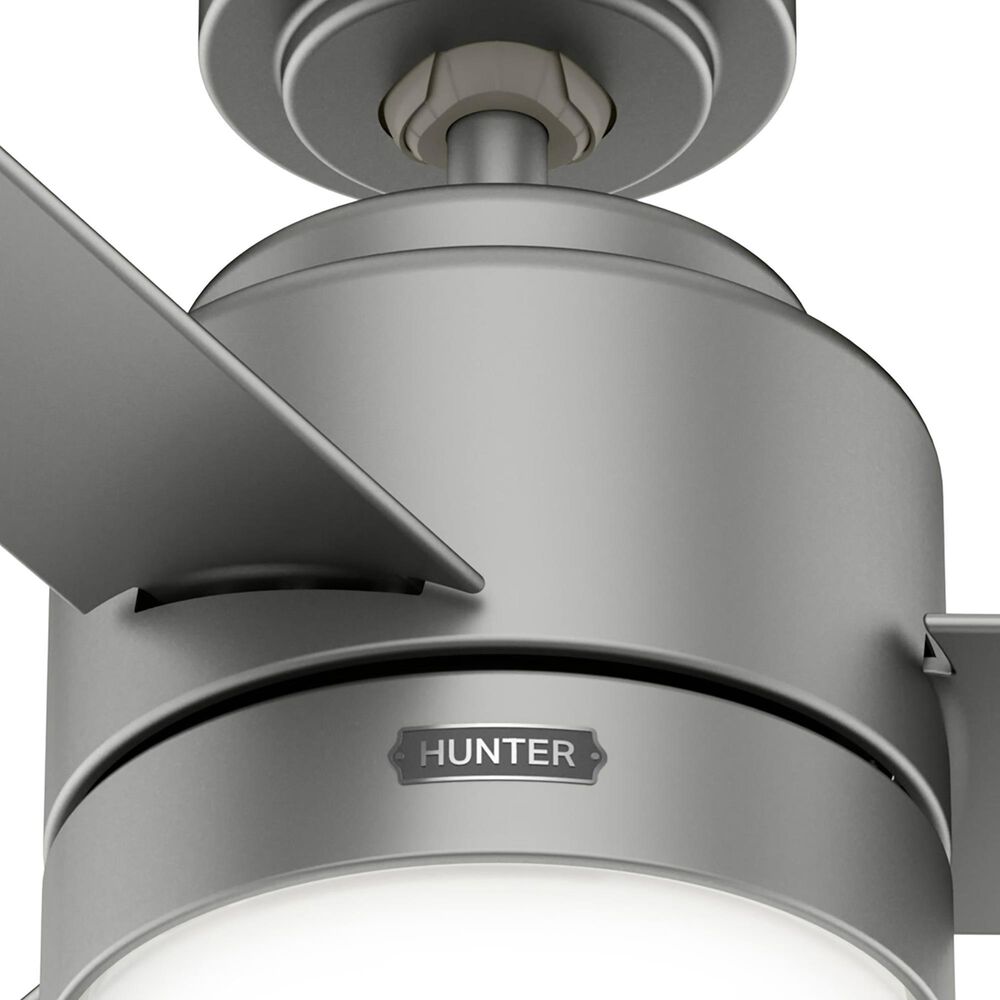 Hunter Gilmour 44&quot; Outdoor Ceiling Fan with LED Lights in Matte Silver, , large