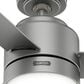 Hunter Gilmour 44" Outdoor Ceiling Fan with LED Lights in Matte Silver, , large