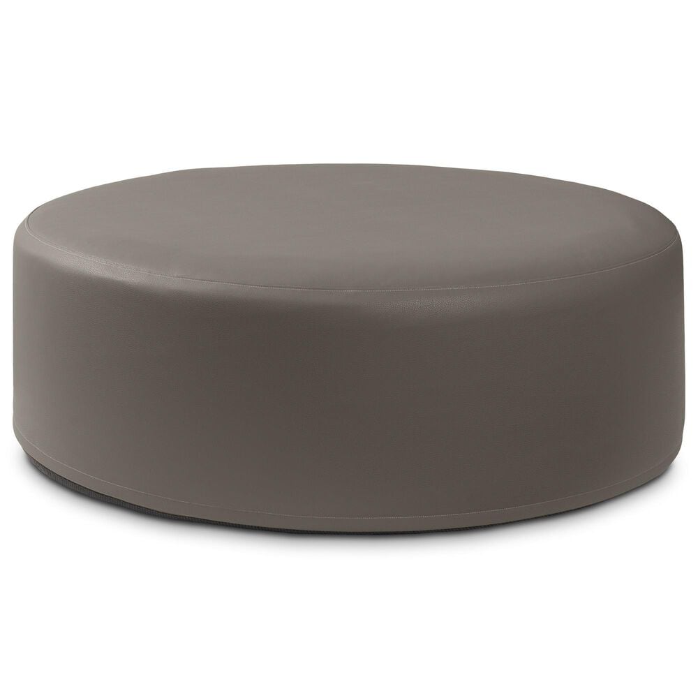 Jaxx Candler Round Ottoman in Gunmetal, , large