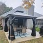 HOMLUX 12-ft x 10-ft Aluminum Gazebo with Double Metal Roof in Light Gray, , large