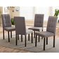 Baxton Studio Andrew Side Chair with Grey Cushion in Dark Brown (Set of 4), , large