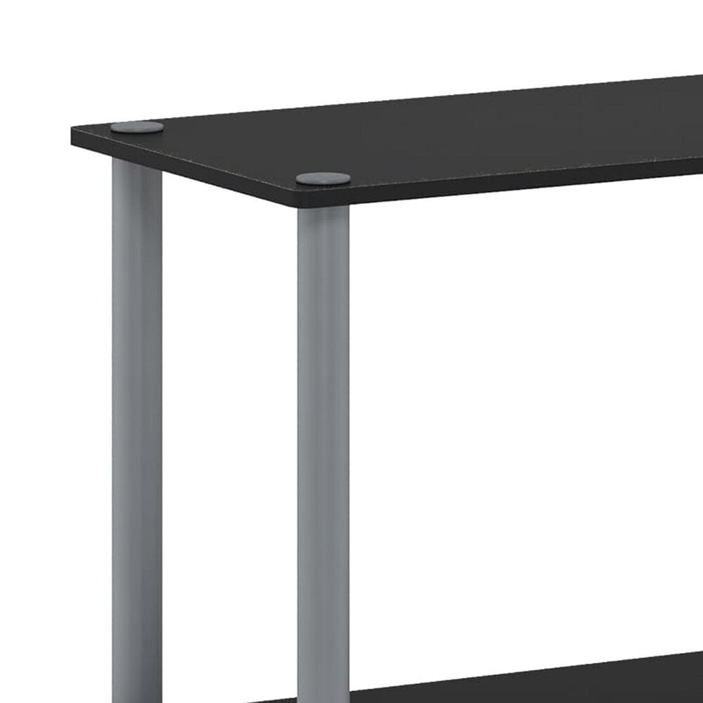 HOMLUX 3-Tier Compact Open Storage Bookshelf in Black and Grey, , large