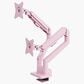 Arozzi Alzare Neo Duo Dual Arm Gas Spring Monitor Arm in Pink, , large