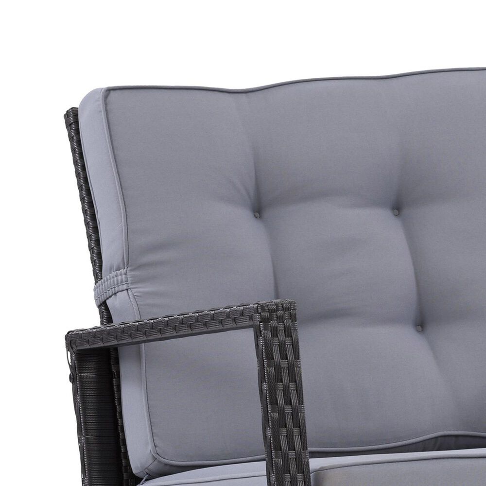 CorLiving Parksville Patio Rocking Chair in Black/Ash Gray, , large