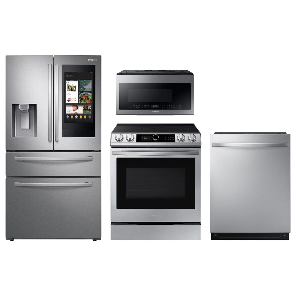 Samsung 4-Piece Kitchen Package with 22 Cu. Ft. 4-Door French Door and Electric Range in Stainless Steel, , large