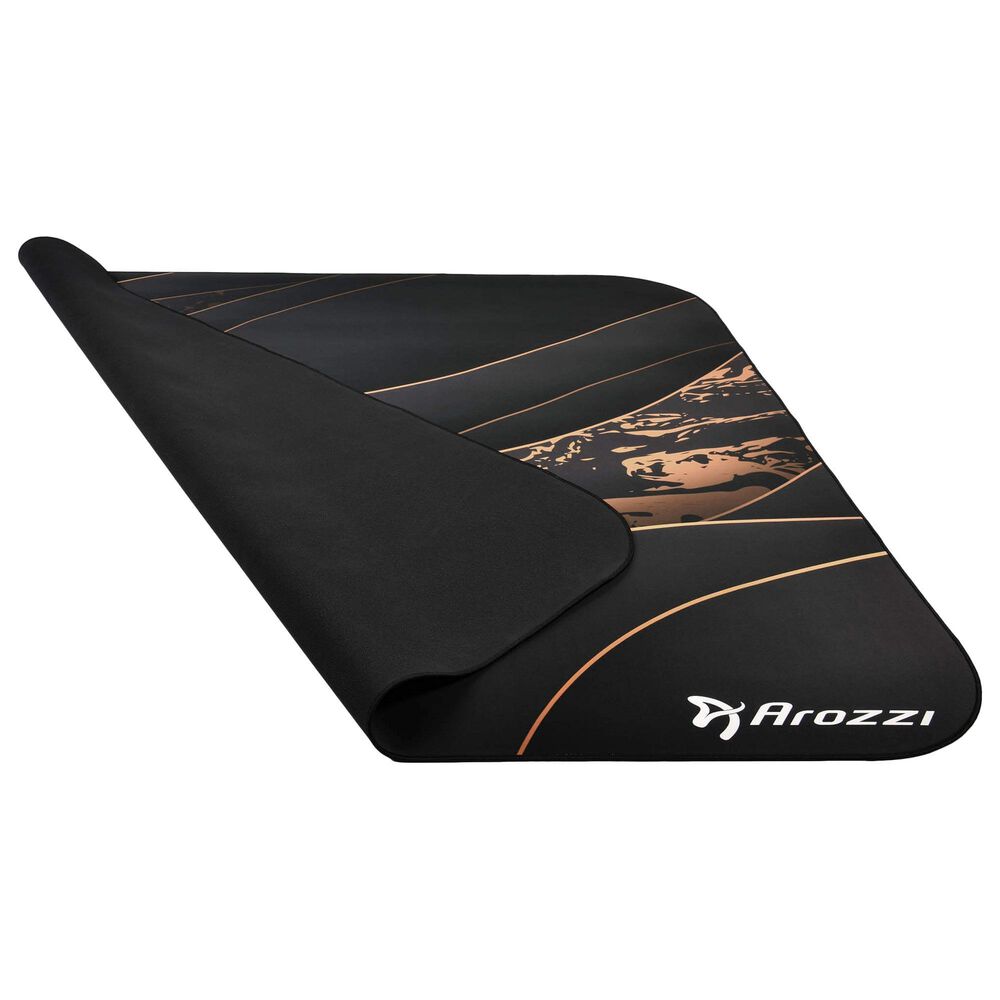 Arozzi Zona Quattro Microfiber Noise Dampening and Scratch Protection Anti-Slip Chair Mat in Black Gold, , large