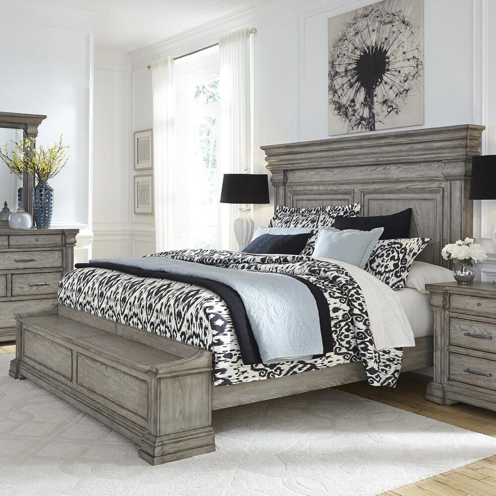 Chapel Hill Madison Ridge Queen Storage Bed in Bluff Gray, , large