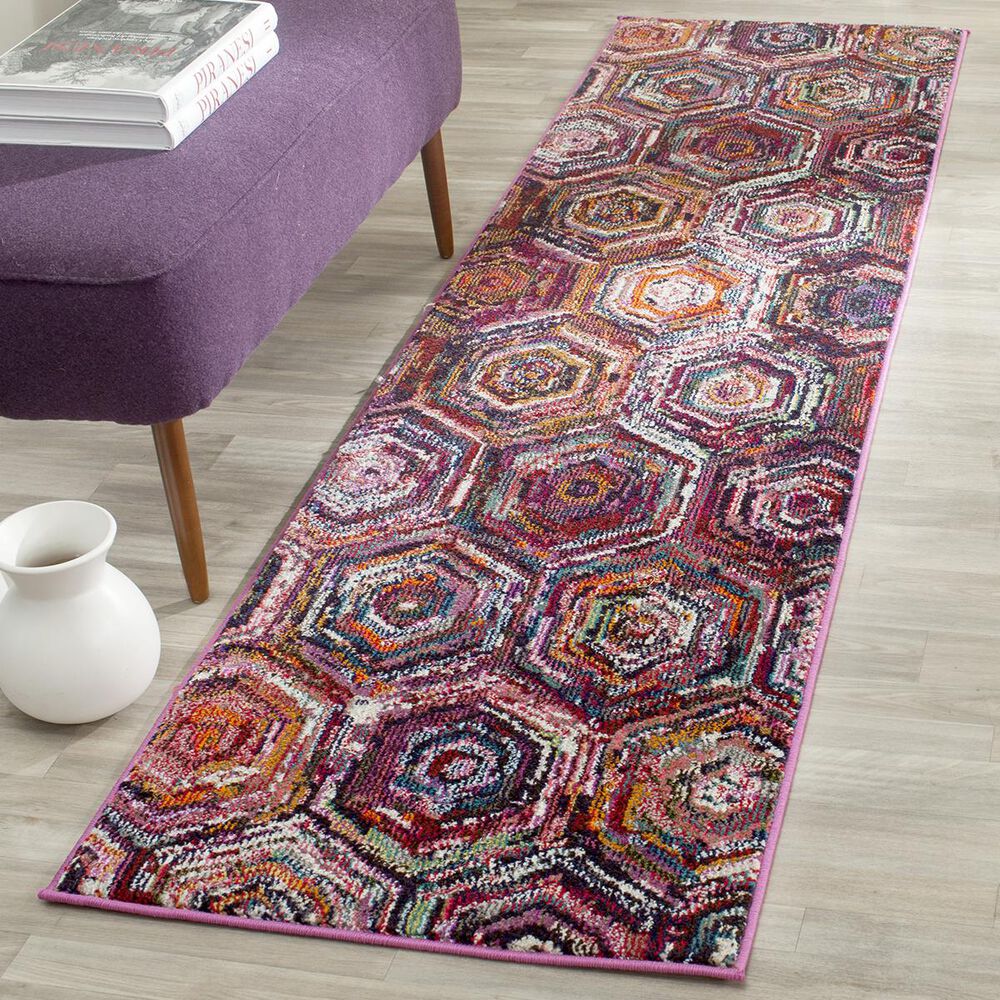 Safavieh Monaco MNC224D-28 2"2" x 8" Pink/Multi Runner, , large
