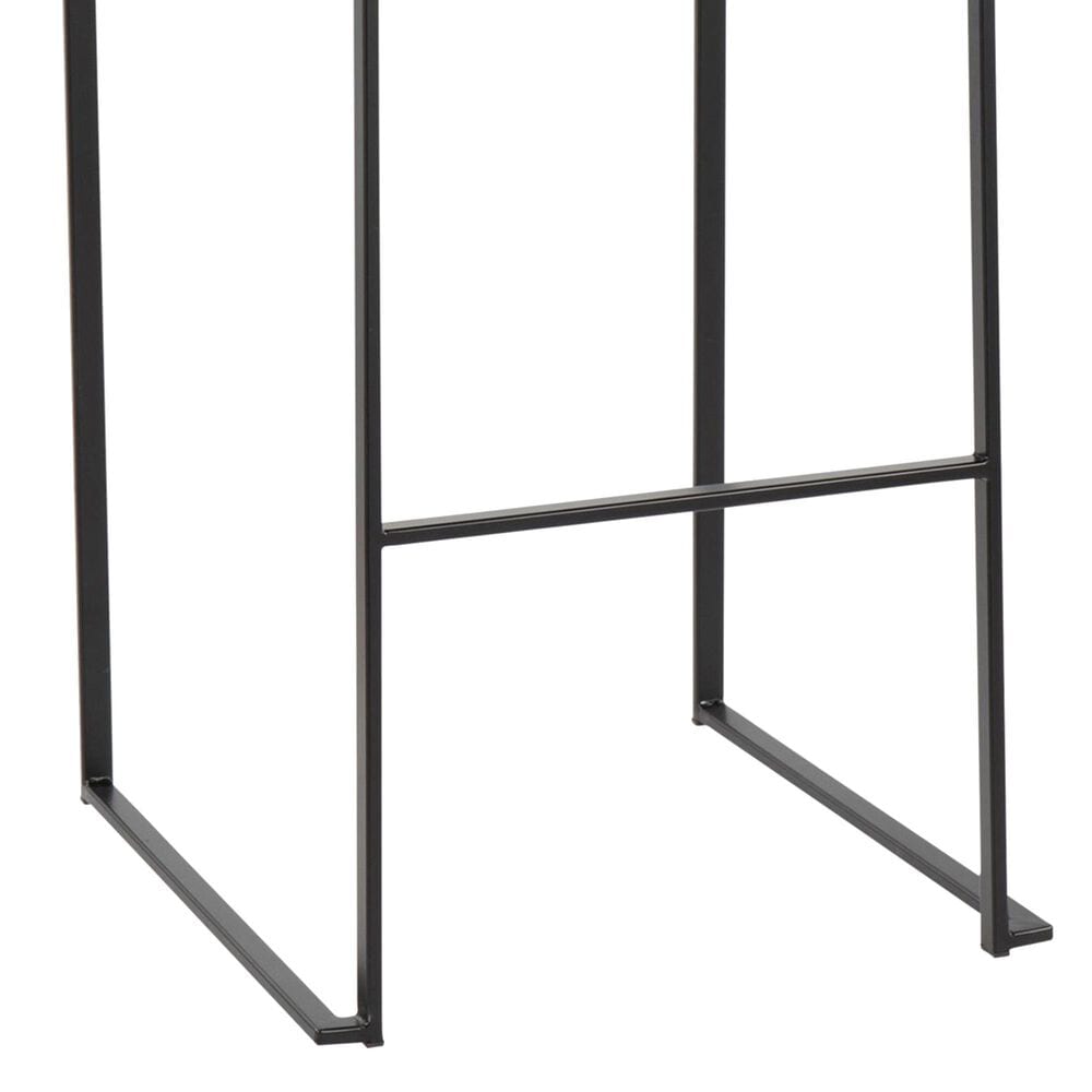 Lumisource Fuji Stackable Barstool with Black Faux Leather Cushion in Black &#40;Set of 2&#41;, , large