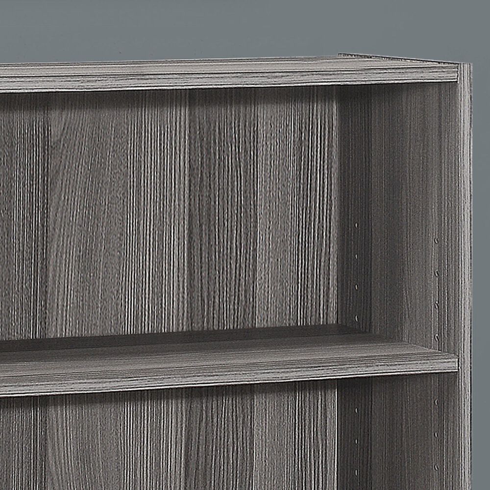 Monarch Specialties 3-Shelf Bookcase in Grey, , large