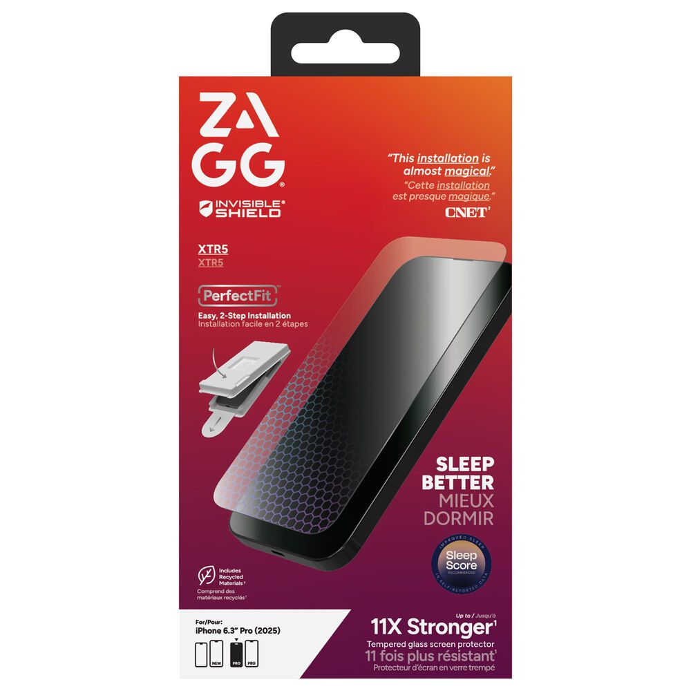 Zagg InvisibleShield XTR5 Glass Screen Protector for Apple iPhone 17 Pro in Clear, , large