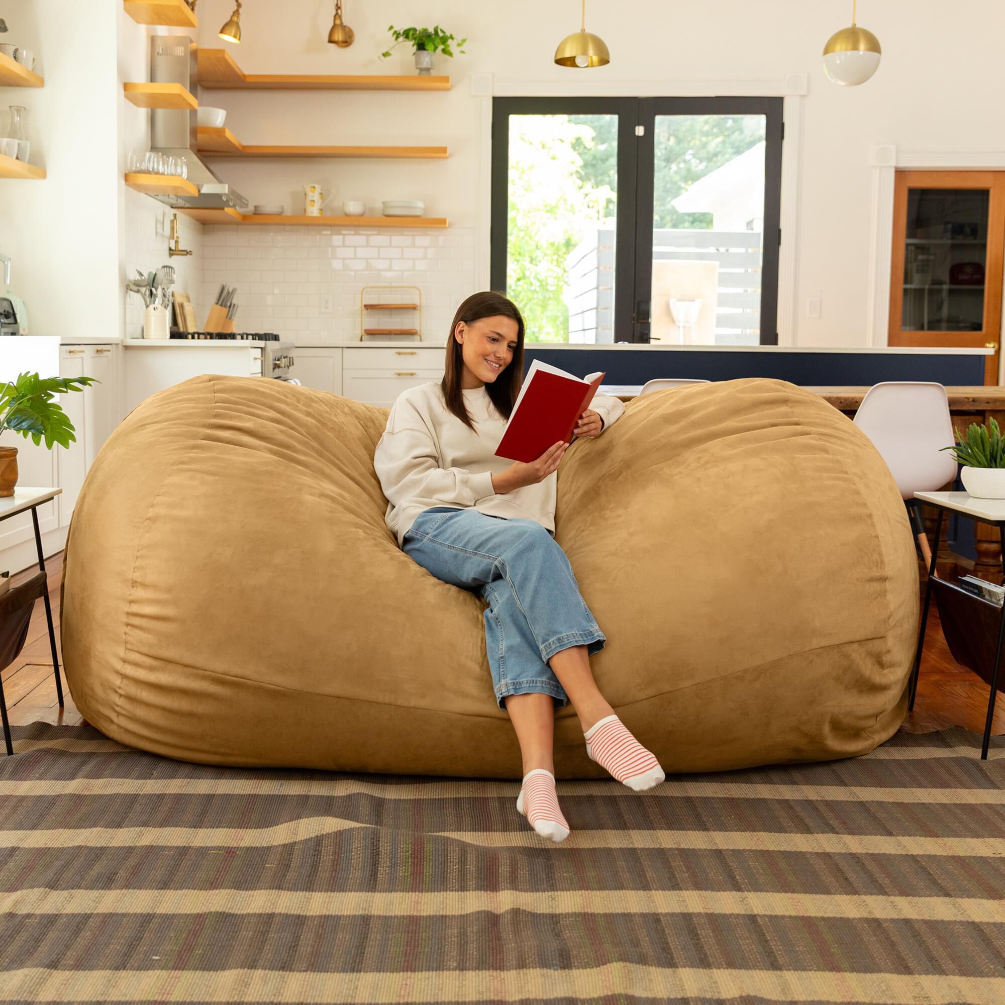 Jaxx 7' Giant Bean Bag Sofa in Camel