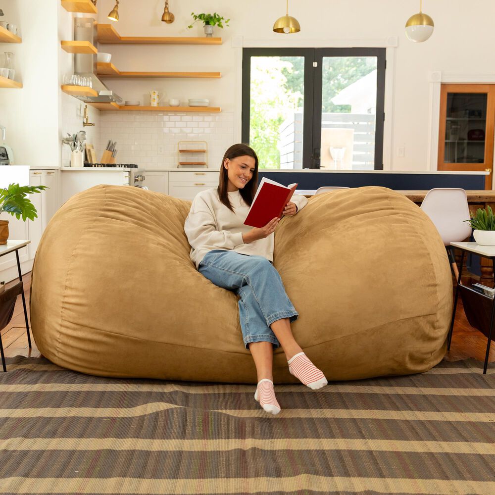 Jaxx 7&#39; Giant Bean Bag Sofa in Camel, , large