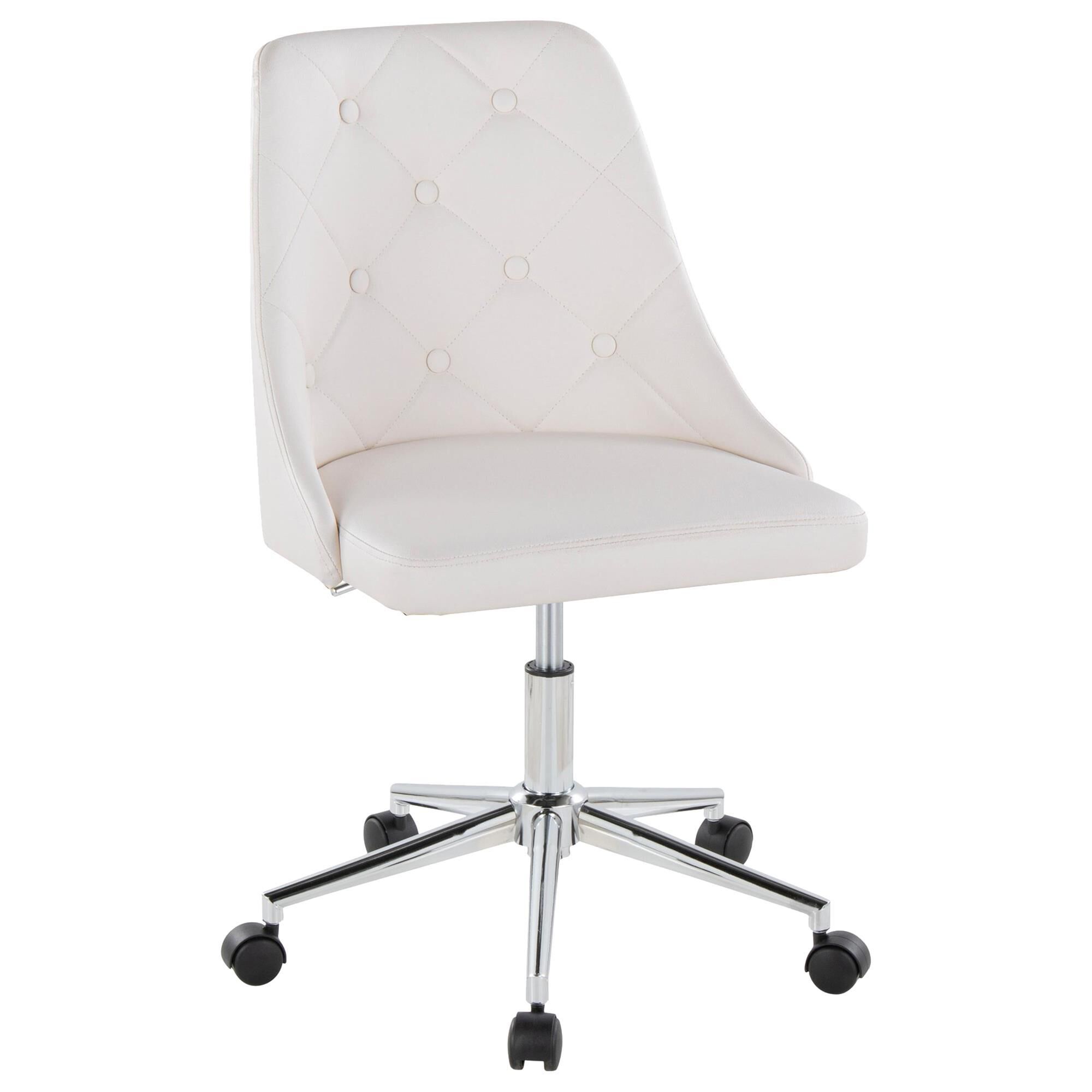 Lumisource Marche Swivel Task Chair with White Cushion in