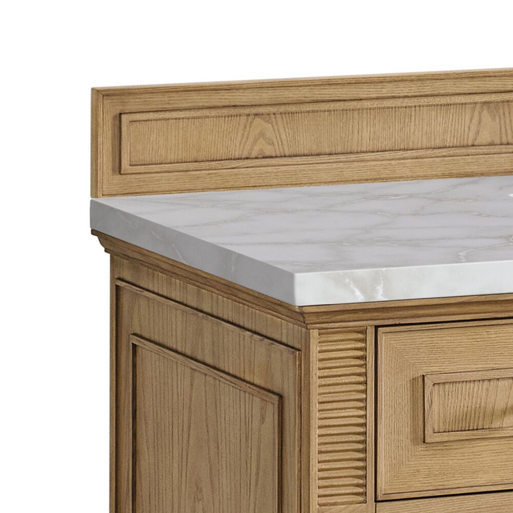 James Martin Vanities Lorelai 48" Single Bathroom Vanity in Light Natural Oak with 3 cm Eternal Jasmine Pearl Silestone Top, Rectangular Sink and FreePower Wireless Charger, , large