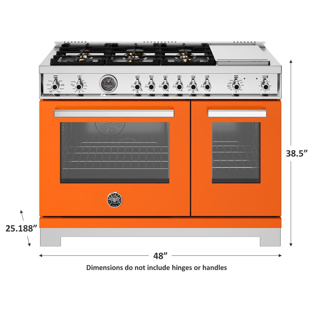 Bertazzoni Professional 7.0 Cu. Ft. Freestanding Dual Fuel Range in Arancio, , large