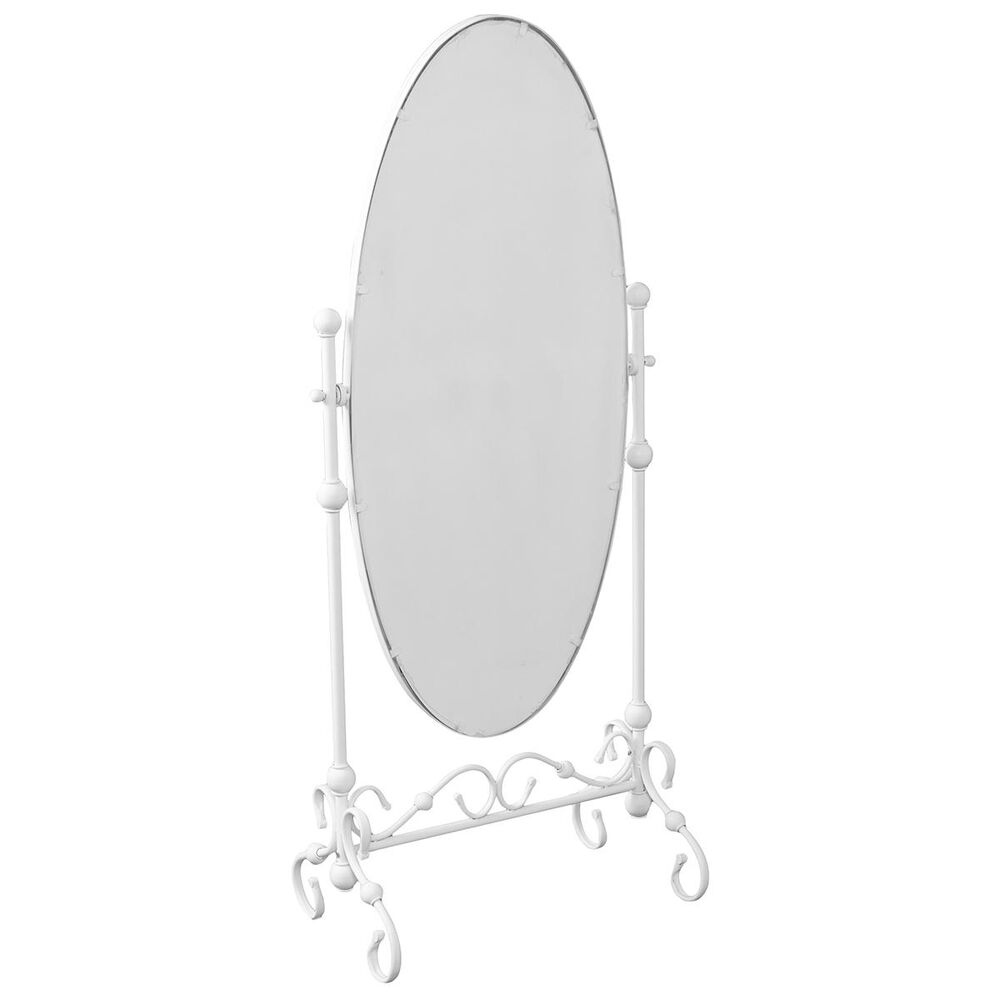 Southern Enterprises Lourdes Cheval Mirror in White, , large