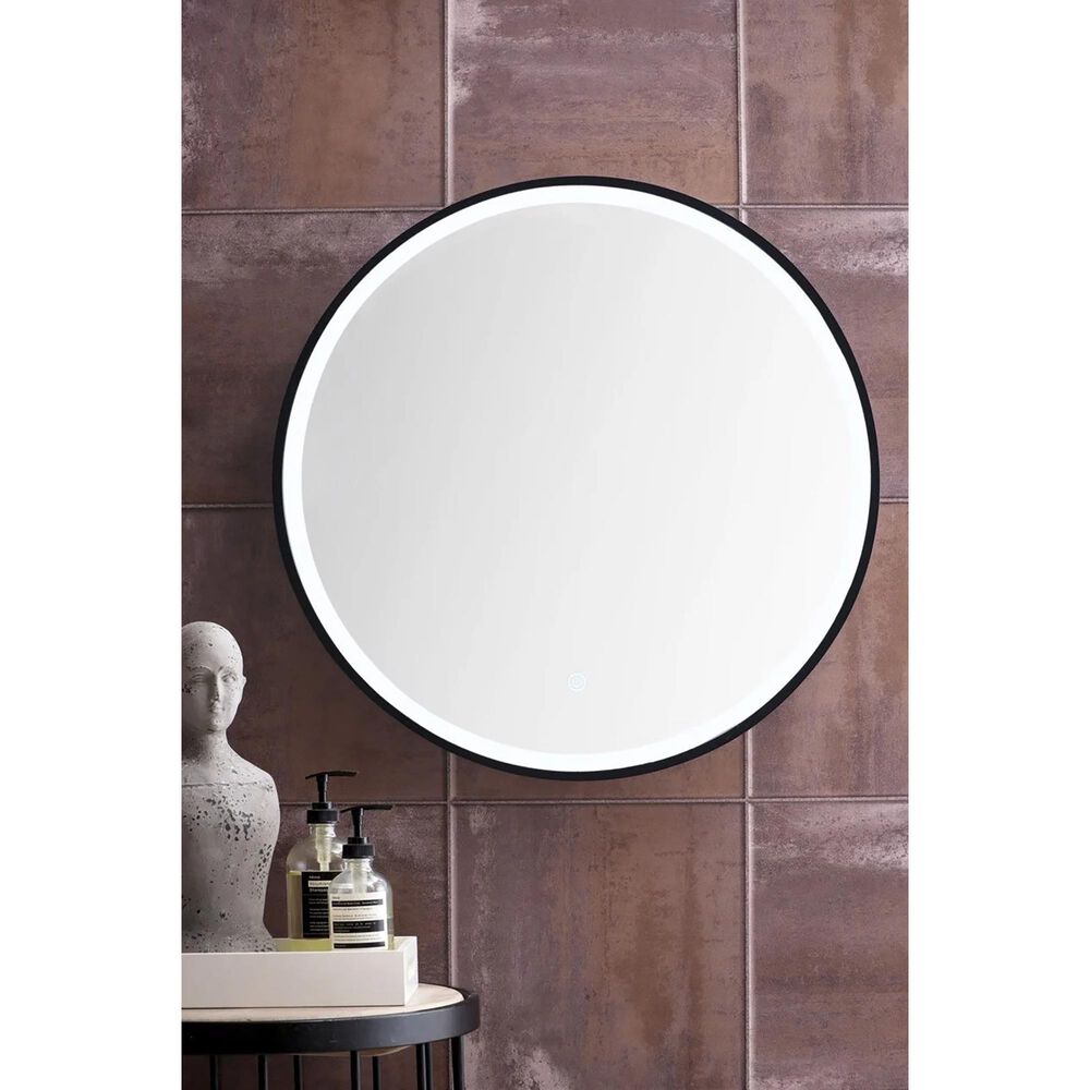 James Martin Vanities Cirque 24&quot; Bathroom Mirror in Matte Black, , large