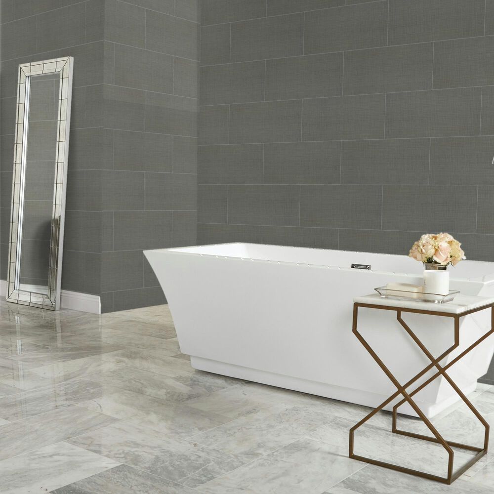 Dal-Tile Fabric Art Modern Textile Medium Gray 12&quot; x 24&quot; Porcelain Tile, , large