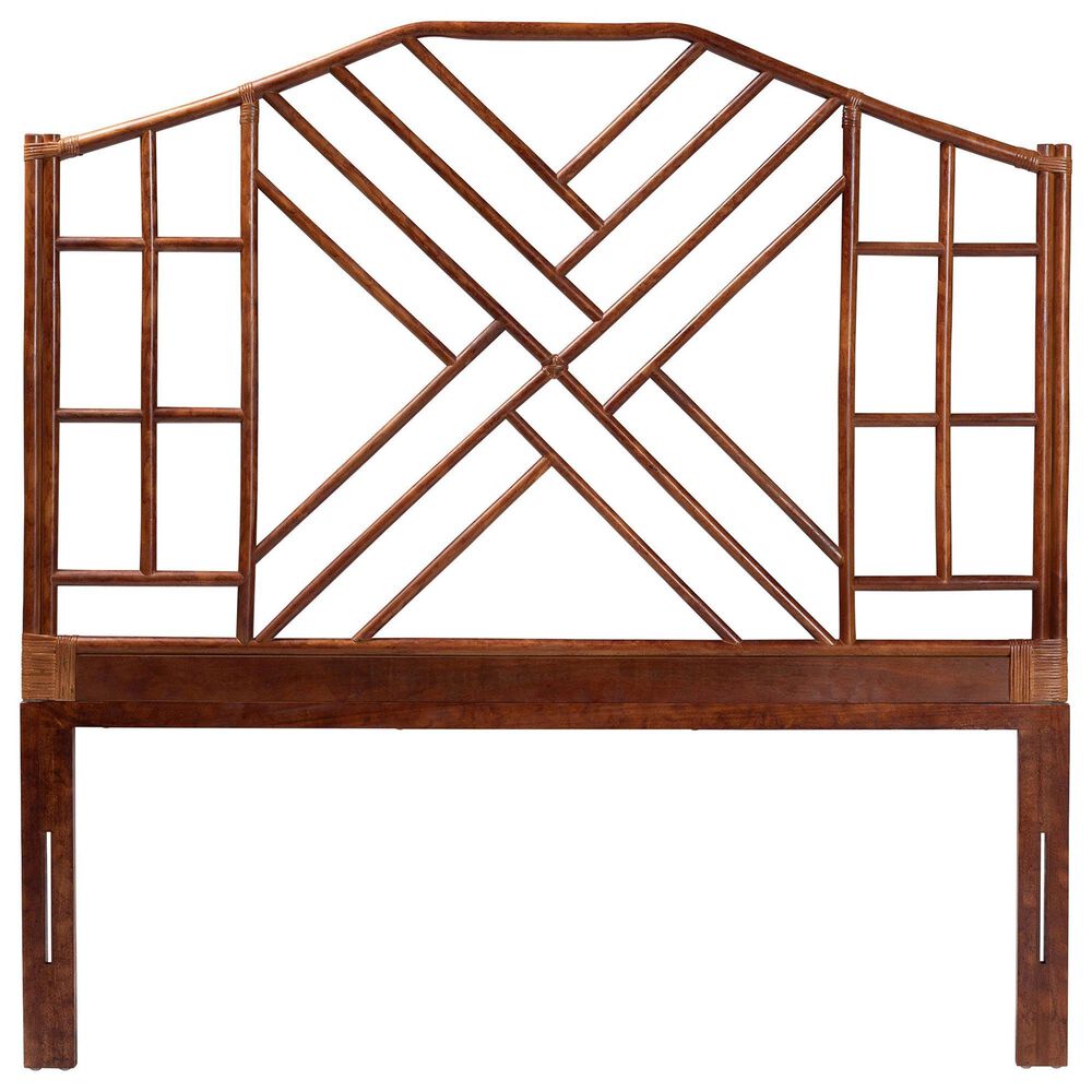 Baxton Studio Kachiri Queen Slat Headboard in Marbled Tortoise Brown and Mahogany Brown, , large