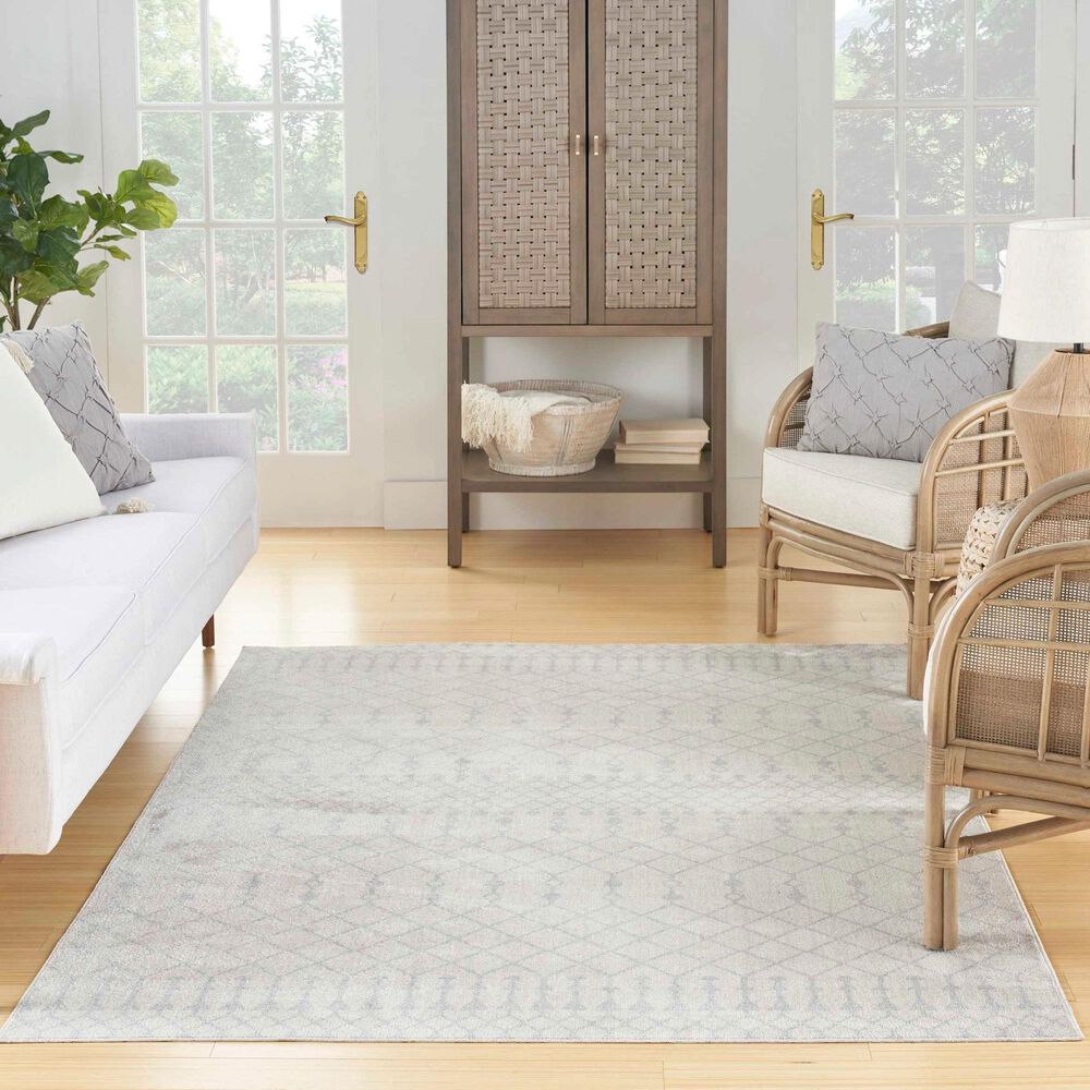 Nourison Astra Machine Washable 5&#39;3&quot; x 7&#39; Ivory Area Rug, , large